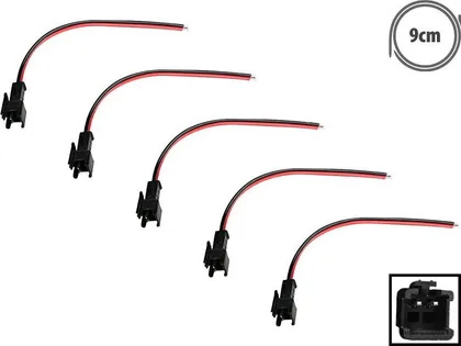 Kabel s konektorem JST 2-pin samec, 5 ks