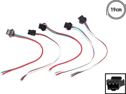 Konektor JST 3-pin samice s kabelem, 5 ks