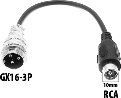 Adaptér GX16-3P na RCA 10 mm