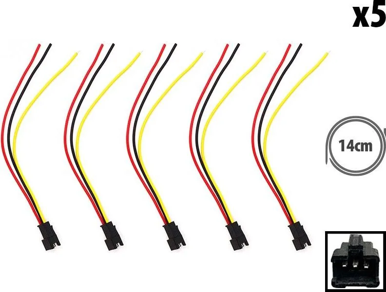Konektor JST 3-pin samec s kabelem, 5 ks
