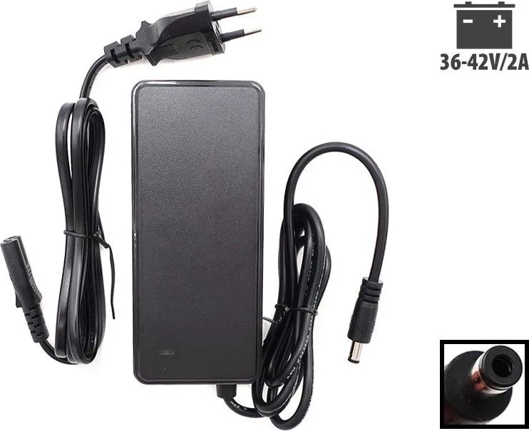 Nabíječka 36 V – 42 V / 2 A (konektor DC 5,5 × 2,5 mm)