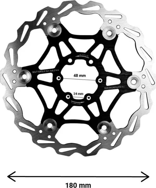 Plovoucí brzdový kotouč 180 mm, rozteč 48 mm (2 barvy)
