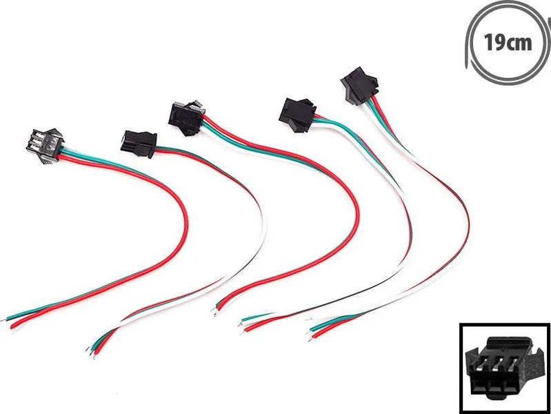 Konektor JST 3-pin samice s kabelem, 5 ks