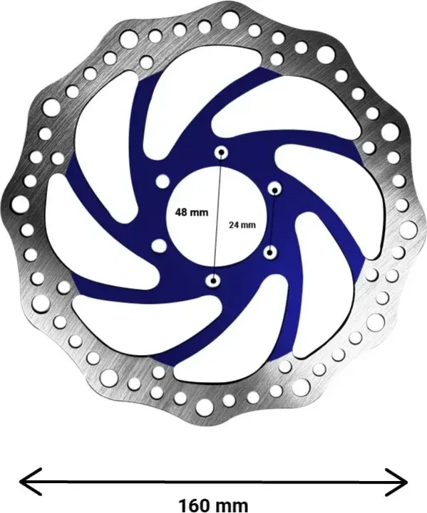 Brzdový kotouč R6 160 mm, rozteč 48 mm (3 barvy)