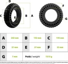 Plný terénní plášť 10x2.50, ráfek 36 mm, Kugoo M4 / M4 Pro
