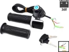 Plynové rukojeti pro elektrické odrážedlo se spínací skříňkou na klíč a LED displejem 36 V